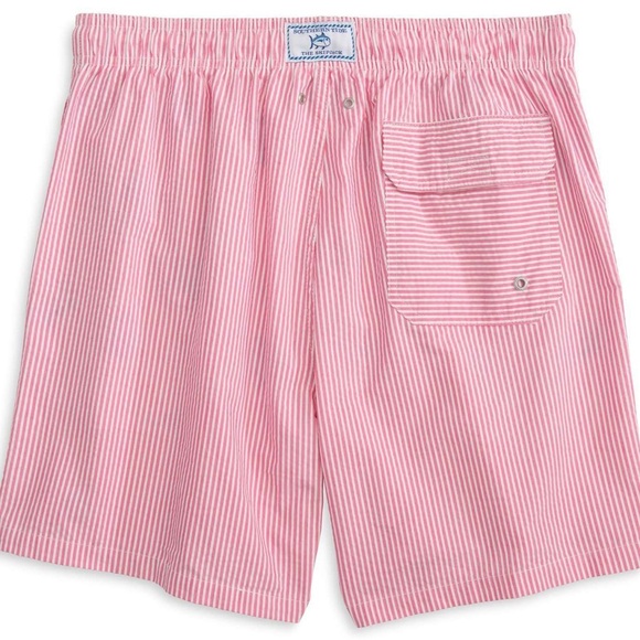 Seersucker Swim Trunks in Pink by Southern Tide Skipjack Size Large - Picture 4 of 14